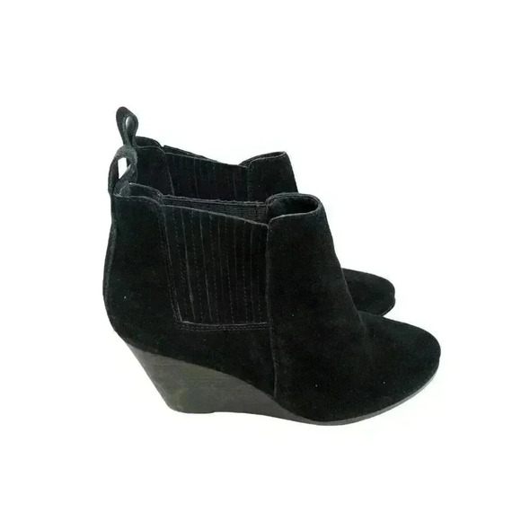Jessica Simpson Shoes - Jessica Simpson Women's Black Suede/Leather Wedge Slip On Boots size 10M